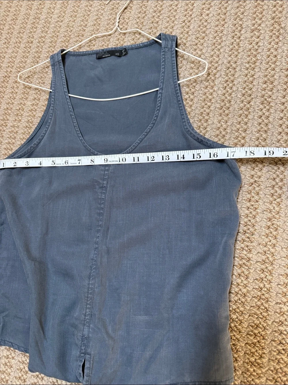 Prana Slate Blue Scoop Neck Tank Bodysuit